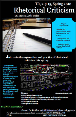 Poster for Rhetorical Criticism course